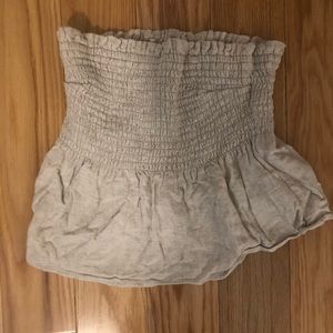 Cream Linen Tube Top Abercrombie & Fitch